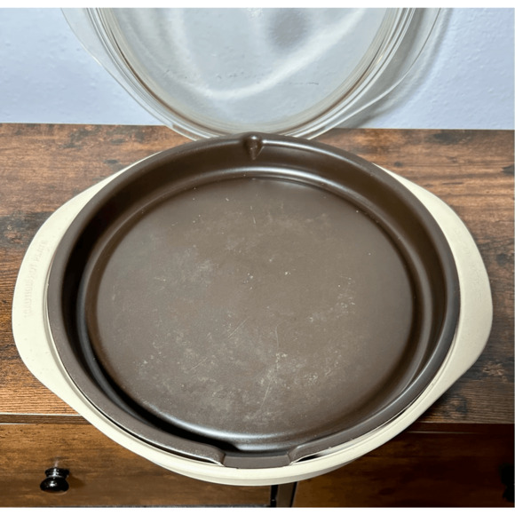 3 Pcs Anchor Hocking MicroWare Round Browning Skillet with Lid Microwave PM400 - Picture 5 of 11